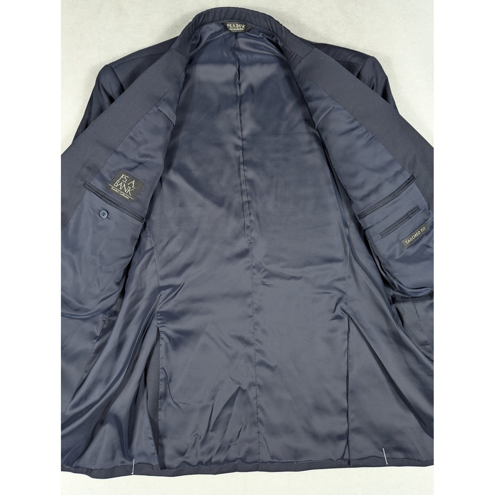 NEW Jos. A. Bank Travelers Collection Navy‎ Wool Blazer 43L Tailored Fit - Picture 4 of 7